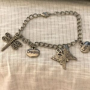 Silver charm bracelet